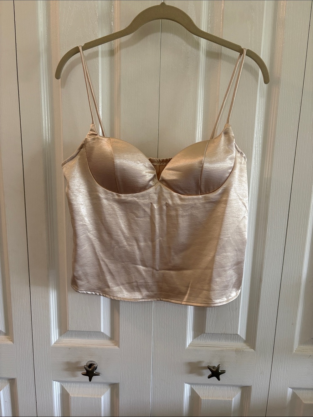 Satin Bustier Cami Top - Champagne